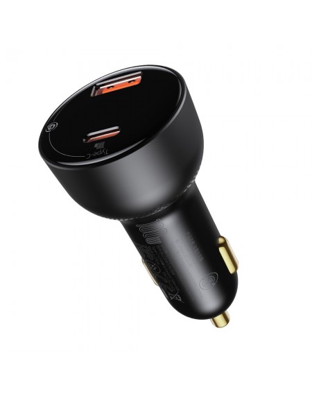 Baseus Superme fast car charger USB / USB Typ C 100W PPS Quick Charge Power Delivery + USB Typ C cable 100W (20V/5A) 1m black (TZCCZX-01)