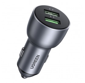 Ugreen fast car charger 2x USB 36W Quick Charge SCP FCP AFC gray (CD213 10144)