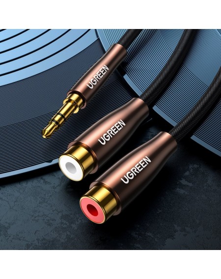 Ugreen cable audio cable 3.5 mm mini jack - 2xRCA (female) 25 cm black (AV194 50129)