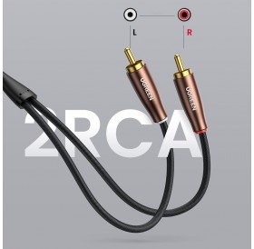 Ugreen stereo audio cable 2xRCA 3m brown (AV199 50135)