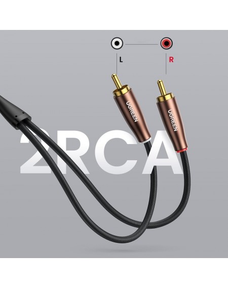 Ugreen stereo audio cable 2xRCA 3m brown (AV199 50135)