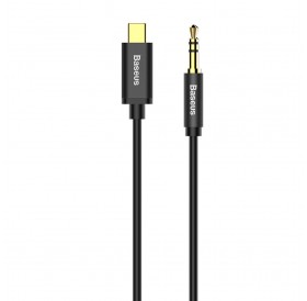 Baseus stereo audio AUX cable 3,5 mm mini jack - USB Type C for smartphone 120cm black (CAM01-01)