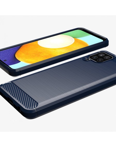 Carbon Case Flexible Cover TPU Case for Samsung Galaxy A22 4G black