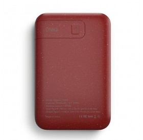 UNIQ Powerbank indukcyjny Hyde Air 10000mAh USB-C 18W PD Fast Wireless bordowy/maroon