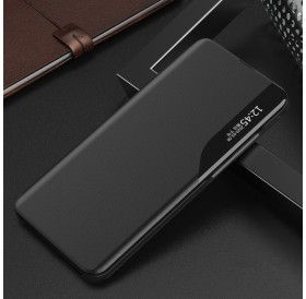 Eco Leather View Case elegant bookcase type case with kickstand for Samsung Galaxy A22 4G black