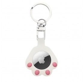 Cat Paw AirTag Case Silicone Case Keychain Pendant for AirTag white