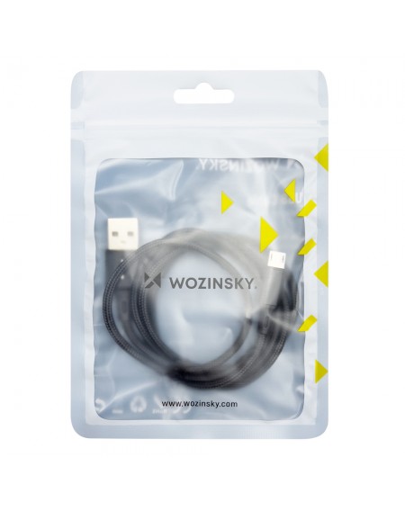 Wozinsky cable USB - microUSB 2,4A 2m black(WUC-M2B)