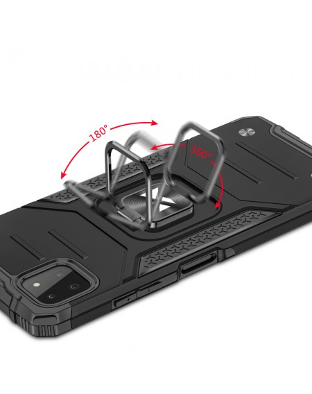 Wozinsky Ring Armor Case Kickstand Tough Rugged Cover for Samsung Galaxy A22 5G black