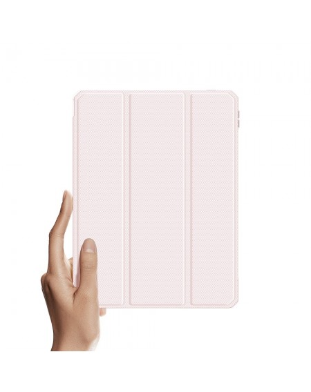 Dux Ducis Toby Armored Flip Smart Case for iPad Air 2020/2022 with Apple Pencil Holder Pink
