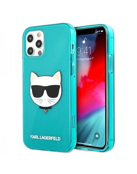 Karl Lagerfeld KLHCP12LCHTRB iPhone 12 Pro Max 6,7" niebieski/blue hardcase Glitter Choupette Fluo