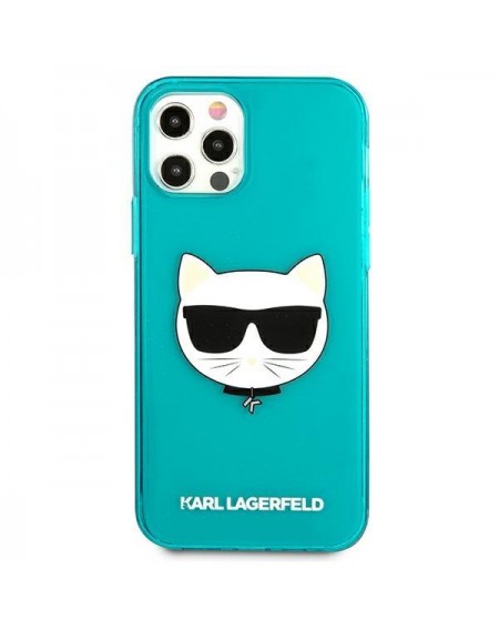 Karl Lagerfeld KLHCP12LCHTRB iPhone 12 Pro Max 6,7" niebieski/blue hardcase Glitter Choupette Fluo