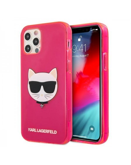 Karl Lagerfeld KLHCP12LCHTRP iPhone 12 Pro Max 6,7" różowy/pink hardcase Glitter Choupette Fluo