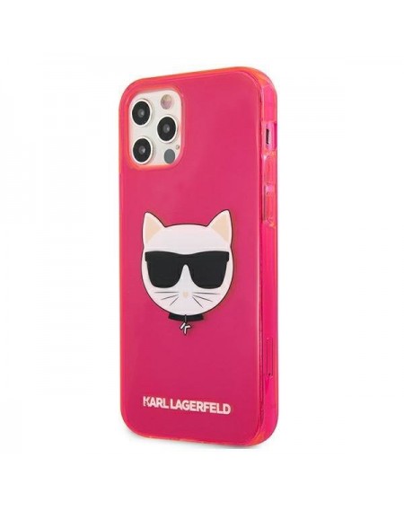 Karl Lagerfeld KLHCP12LCHTRP iPhone 12 Pro Max 6,7" różowy/pink hardcase Glitter Choupette Fluo