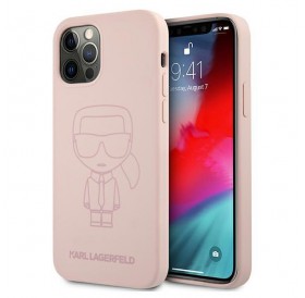 Karl Lagerfeld KLHCP12LSILTTPI iPhone 12 Pro Max 6,7" Silicone Ikonik Outline różowy/pink