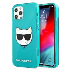 Karl Lagerfeld KLHCP12MCHTRB iPhone 12/12 Pro 6,1" niebieski/blue hardcase Glitter Choupette Fluo