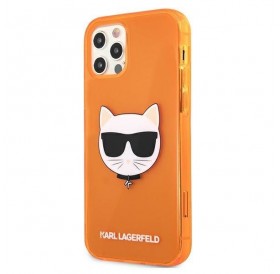 Karl Lagerfeld KLHCP12MCHTRO iPhone 12/12 Pro 6,1" pomarańczowy/orange hardcase Glitter Choupette Fluo