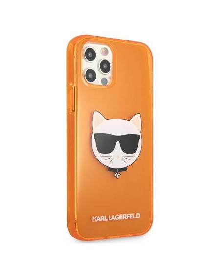 Karl Lagerfeld KLHCP12MCHTRO iPhone 12/12 Pro 6,1" pomarańczowy/orange hardcase Glitter Choupette Fluo