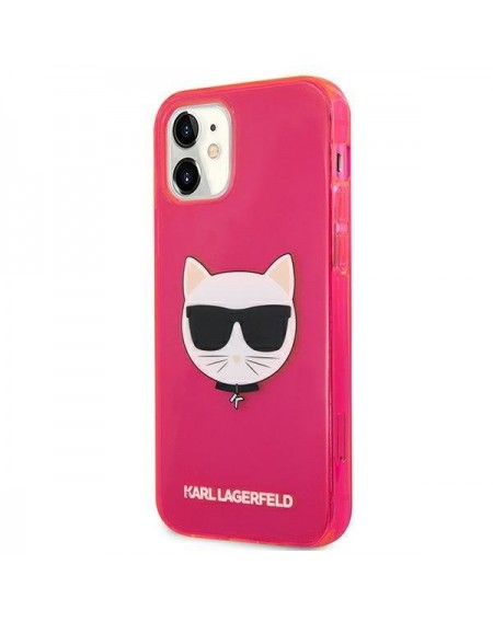 Karl Lagerfeld KLHCP12SCHTRP iPhone 12 mini 5,4" różowy/pink hardcase Glitter Choupette Fluo