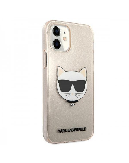 Karl Lagerfeld KLHCP12SCHTUGLGO iPhone 12 mini 5,4" złoty/gold hardcase Glitter Choupette