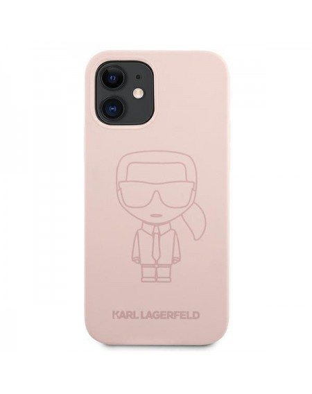Karl Lagerfeld KLHCP12SSILTTPI iPhone 12 mini 5,4" Silicone Ikonik Outline różowy/pink