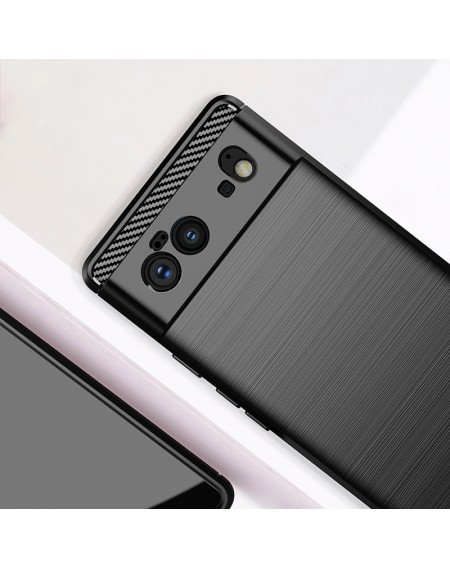 Carbon Case Flexible cover for Google Pixel 6 black