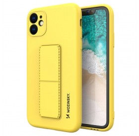 Wozinsky Kickstand Case Silicone Stand Cover for Samsung Galaxy A22 5G Yellow