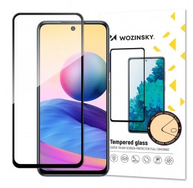 Wozinsky Tempered Glass Full Glue Super Tough Screen Protector Full Coveraged with Frame Case Friendly for Xiaomi Redmi Note 10 5G / Poco M3 Pro black