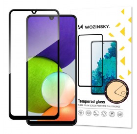 Wozinsky Tempered Glass Full Glue Super Tough Screen Protector Full Coveraged with Frame Case Friendly for Samsung Galaxy A22 4G black