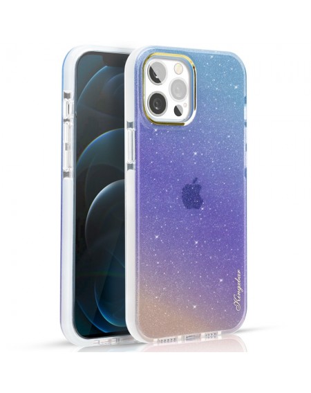Kingxbar Ombre Case Back Cover for iPhone 12 Pro Max Blue-violet
