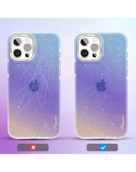 Kingxbar Ombre Case Back Cover for iPhone 12 Pro Max Blue-violet