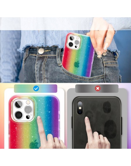 Kingxbar Ombre Case Back Cover for iPhone 12 Pro Max multicolour