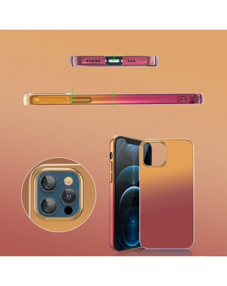 Kingxbar Aurora Series hard case for iPhone 12 Pro Max Red-orange
