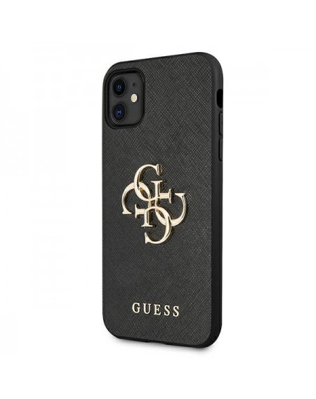 Guess GUHCN61SA4GGBK iPhone 11 6,1" / Xr czarny/black hardcase Saffiano 4G Metal Logo