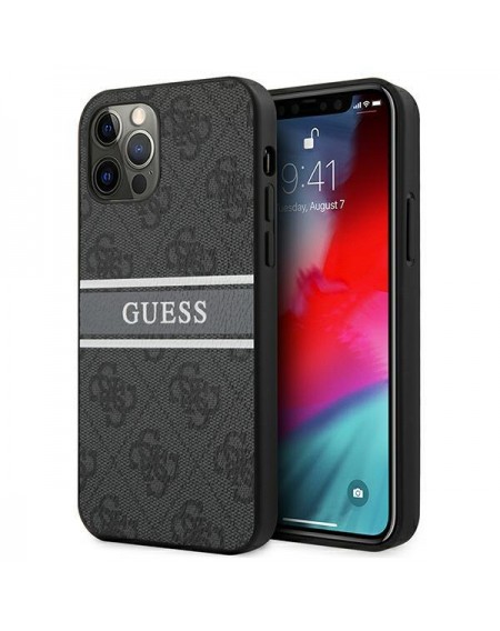 Guess GUHCP12L4GDGR iPhone 12 Pro Max 6,7" szary/grey hardcase 4G Stripe