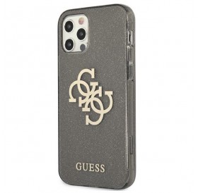 Guess GUHCP12LPCUGL4GBK iPhone 12 Pro Max 6,7" czarny/black hard case Glitter 4G Big Logo