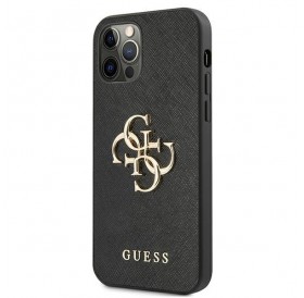 Guess GUHCP12LSA4GGBK iPhone 12 Pro Max 6,7" czarny/black hardcase Saffiano 4G Metal Logo