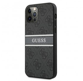 Guess GUHCP12M4GDGR iPhone 12/12 Pro 6,1" szary/grey hardcase 4G Stripe