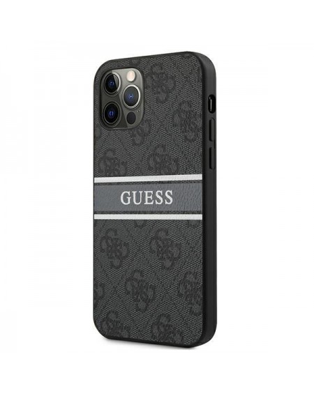 Guess GUHCP12M4GDGR iPhone 12/12 Pro 6,1" szary/grey hardcase 4G Stripe
