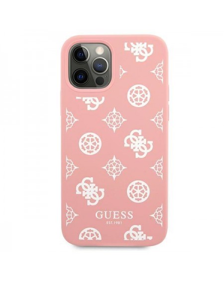 Guess GUHCP12MLSPEWPI iPhone 12/12 Pro 6,1" różowy/pink hard case Peony Collection