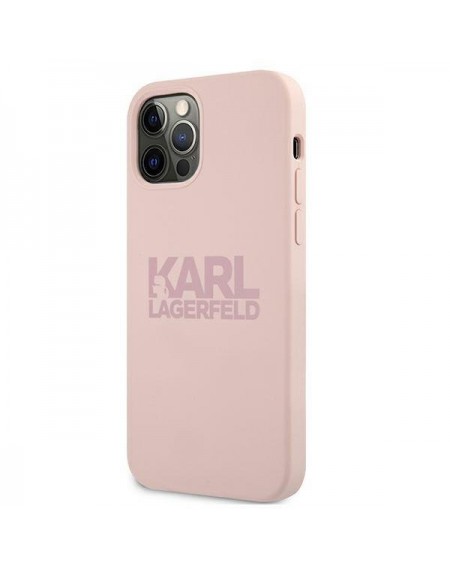 Karl Lagerfeld KLHCP12LSTKLTLP iPhone 12 Pro Max 6,7" Silicone Stack Logo różowy/pink