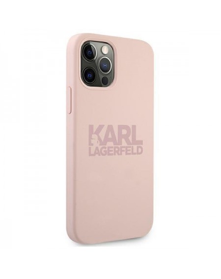 Karl Lagerfeld KLHCP12LSTKLTLP iPhone 12 Pro Max 6,7" Silicone Stack Logo różowy/pink