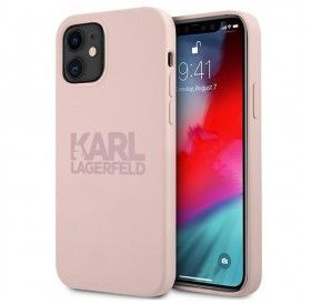 Karl Lagerfeld KLHCP12SSTKLTLP iPhone 12 mini 5,4" Silicone Stack Logo różowy/pink