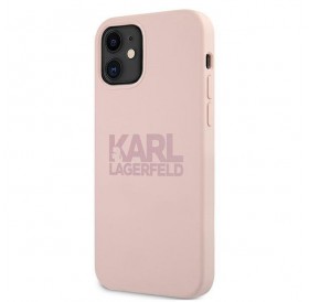 Karl Lagerfeld KLHCP12SSTKLTLP iPhone 12 mini 5,4" Silicone Stack Logo różowy/pink