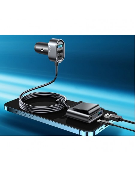 Joyroom car charger 2xPD + 2xQC3.0 72W 1.5m black (JR-CL05)