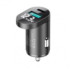 Joyroom C-A17 fast car charger USB / USB Type C 42,5W Quick Charge, Power Delivery, AFC, SCP silver