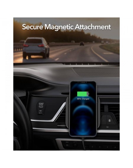 ESR Halolock magnetic wireless charger MagSafe air vent car mount black (17468-0)