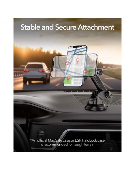 ESR Halolock magnetic wireless MagSafe charger car dashboard black (18048-0)