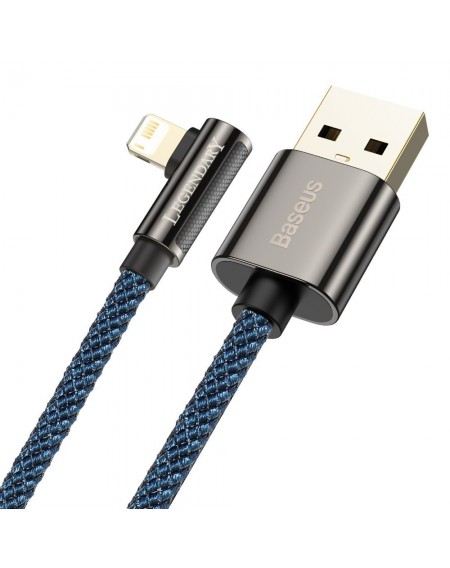 Baseus Legendary angled nylon cable USB - Lightning for gamers 2.4A 2m blue (CACS000103)
