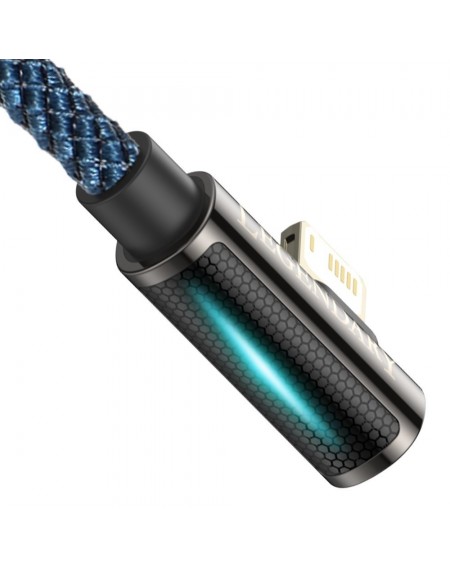 Baseus Legendary angled nylon cable USB - Lightning for gamers 2.4A 2m blue (CACS000103)