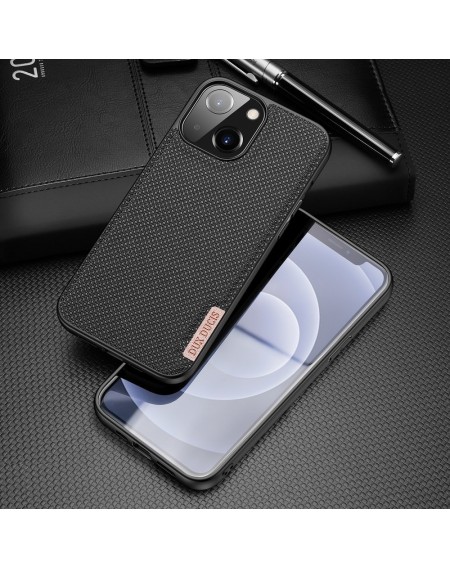 Dux Ducis Fino case covered with nylon material for iPhone 13 black